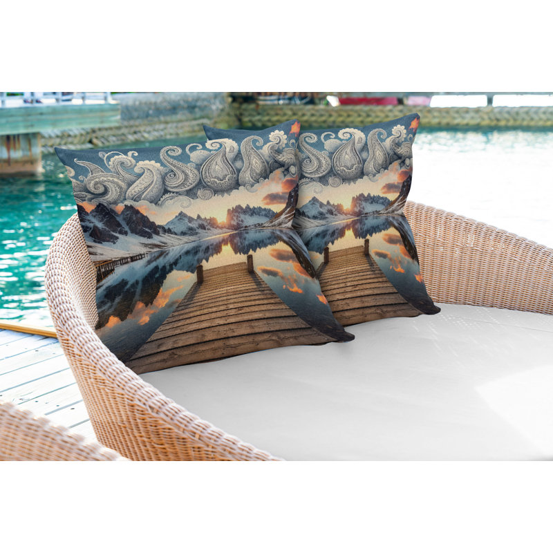 Coussin réversible en tissu, H 18 po x l 18 po, Carré