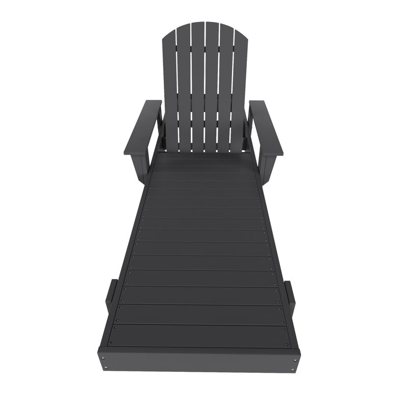 Altura 77.6" Long Outdoor All-Weather Poly Reclining Single Chaise, Gray