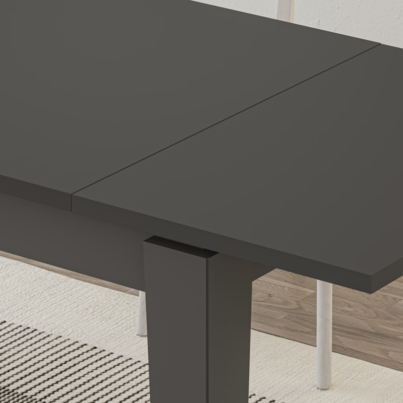 Tolmen Rectangular Extendable Dining Table - 120 to 170 cm, Anthracite, 75cm H x 190cm L x 80cm D