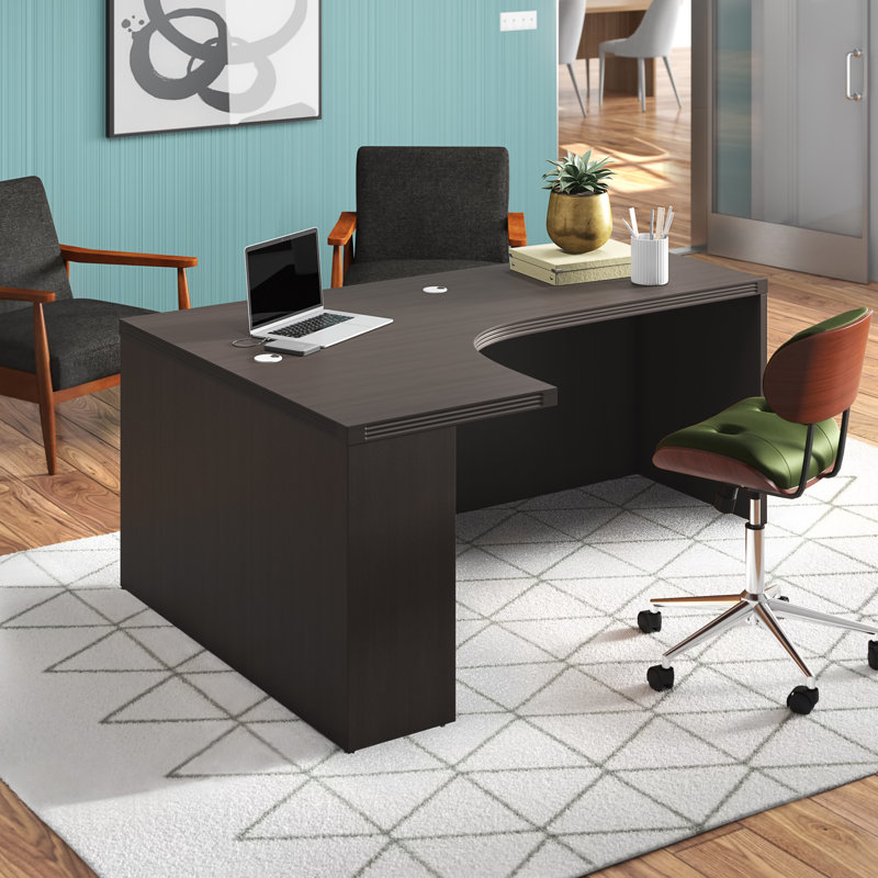 Aberdeen Series Corner Desk, Mocha, Left