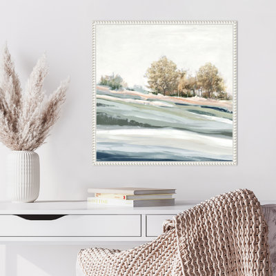 Blue Still Trees by Jacob q Framed Canvas Wall Art Print