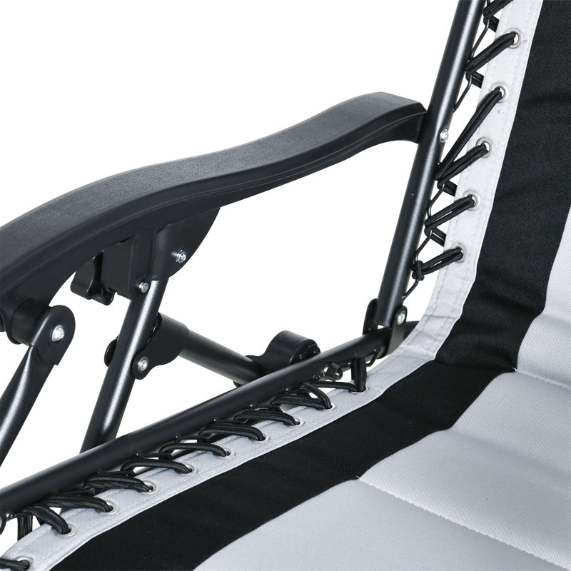 Aymelia 89cm Long Reclining Zero Gravity, Light Grey/Black