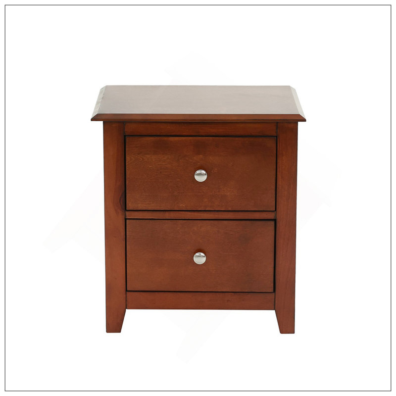 Stylish Nightstand With Dual Drawers For Efficient Storage And Modern Bedroom Decor, Cherry