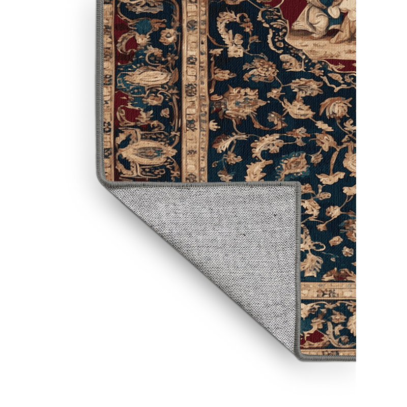 Tapis mauve lavable à la machine, Rond 8 pi