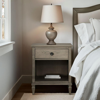 Table de chevet Victoria récupérée gris