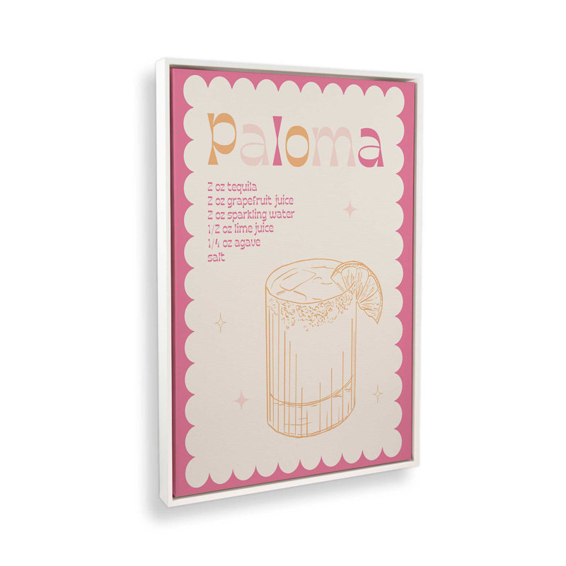 «Paloma Cocktail» par Garima Dhawan, impression, H 48 po x l 36 po, Cadre flottant, Blanc