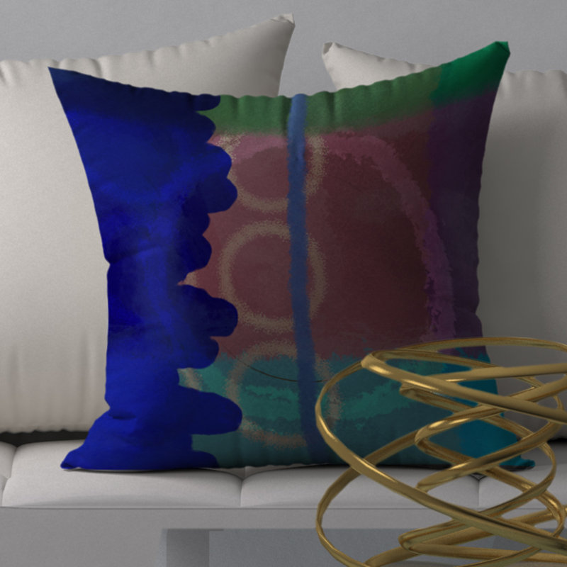 Abstract Reversible Throw Pillow, 18" H x 18" W