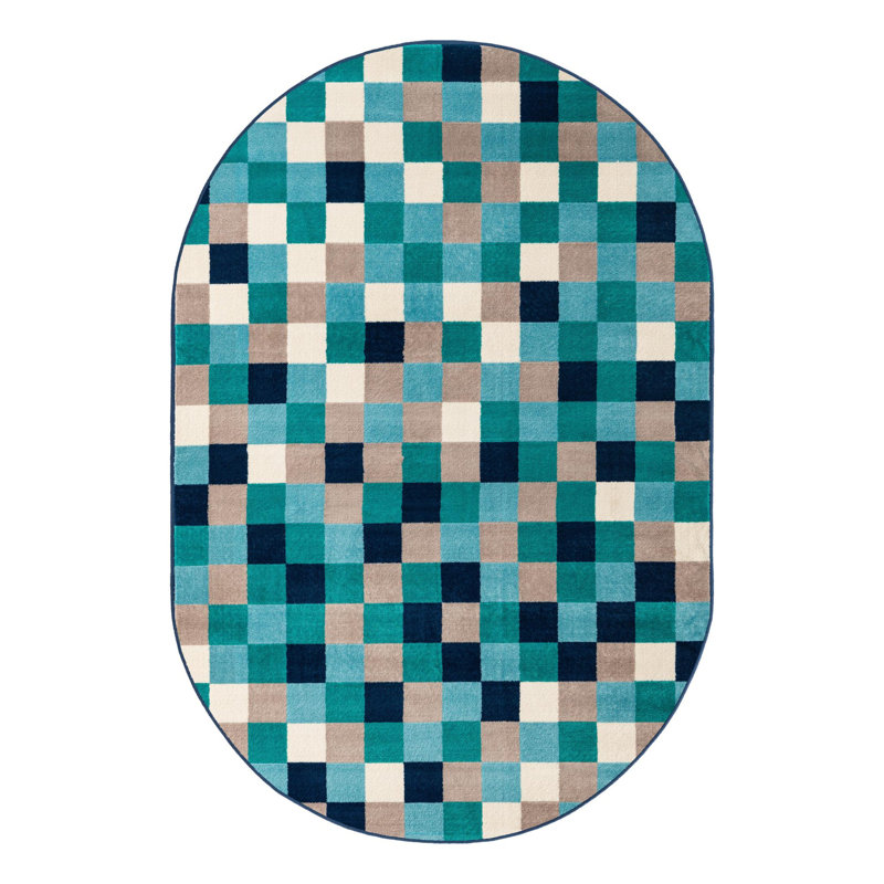 Analiese Geometric Indoor Rug, Oval 4' x 6'