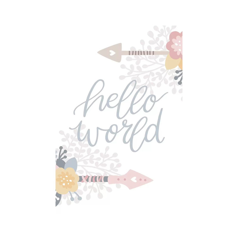 «Hello World», reproduction d'art textuel, Toile tendue, Pas de tapis, H 26 po x l 18 po x 1,5 po