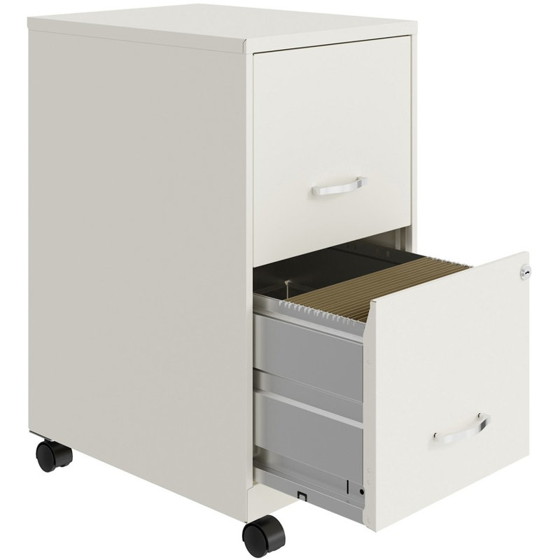 White Steel 4-Drawer Lockable Mobile File Cabinet