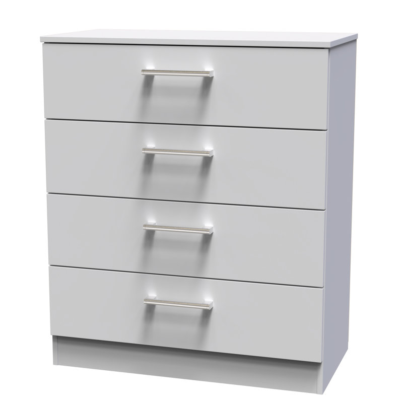 Beraud 4 Drawer Chest in Matt (Ready Assembled), Grey