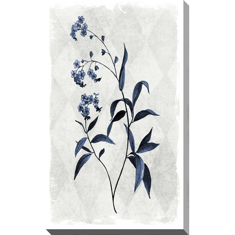 «Harlequin Botanical I» par Carol Robinson - Peinture, L 18 po x H 30 po, Toile tendue