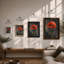 Red Poppy Botanical - Framed Print-444712498-444712496