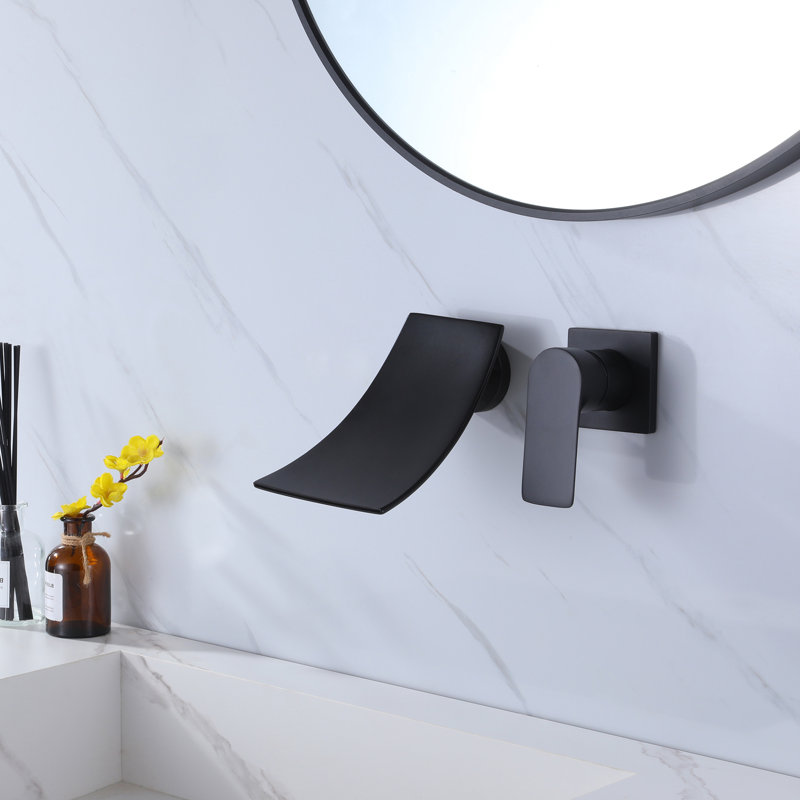 Wall Mounted Optional Single-handle Bathroom Faucet, Matte Black