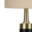 Lighting, lampe de table H 28 po, métal noir, abat-jour beige