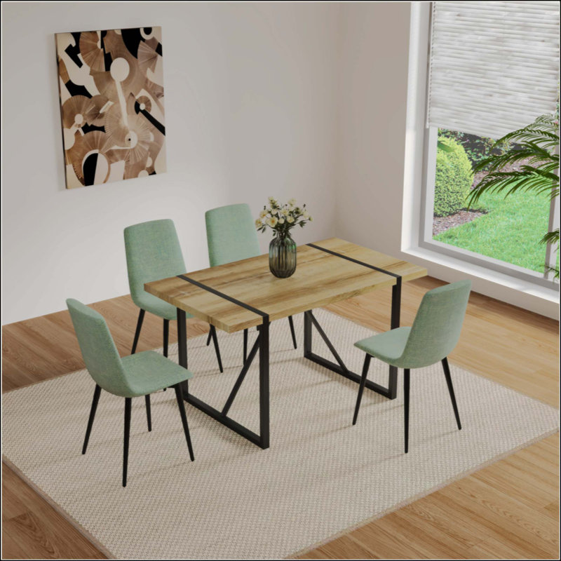 Ensemble de 4 tables de salle à manger en MDF et chaises de salle à manger modernes