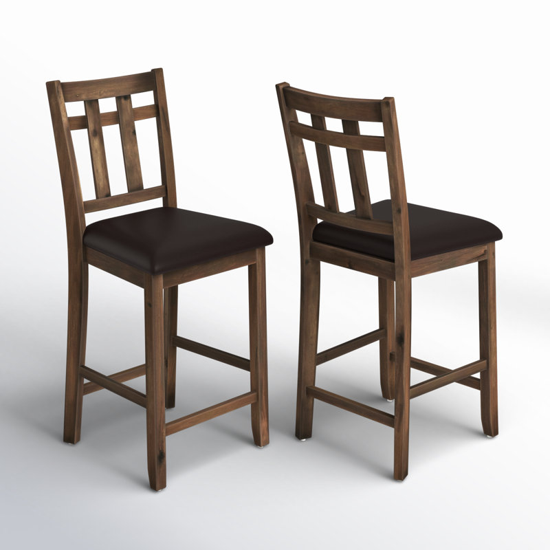Shyann Brown Mango Wood Swivel Counter Stool Set