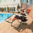 2 Pcs Folding Zero Gravity Reclining Lounge Chairs Beach Patio With Utility Tray Orange
