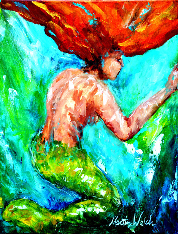 Drapeau de jardin 2 côtés mermaids céleste