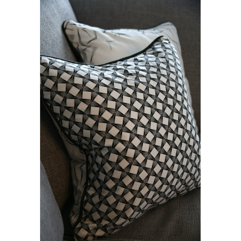 Thaksin Cotton Cushion Pillow Cover, Black