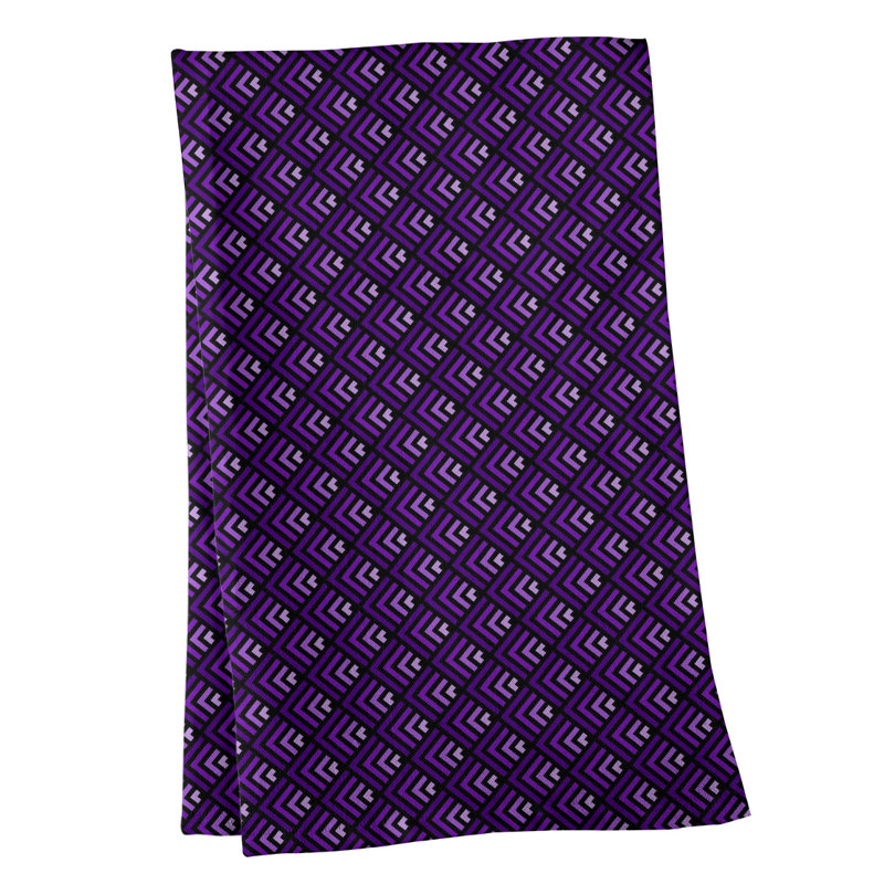 Serviette de thé à motif géométrique, Sergé de coton, Violet