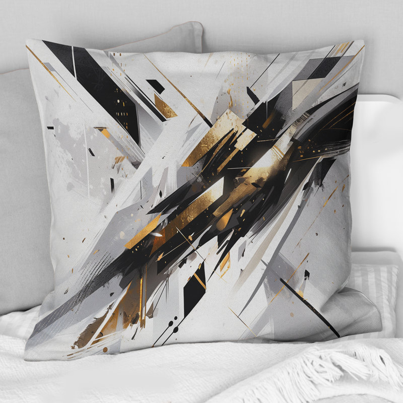 Multicolor Multifaceted Whirls - Cubism Printed Throw Pillow