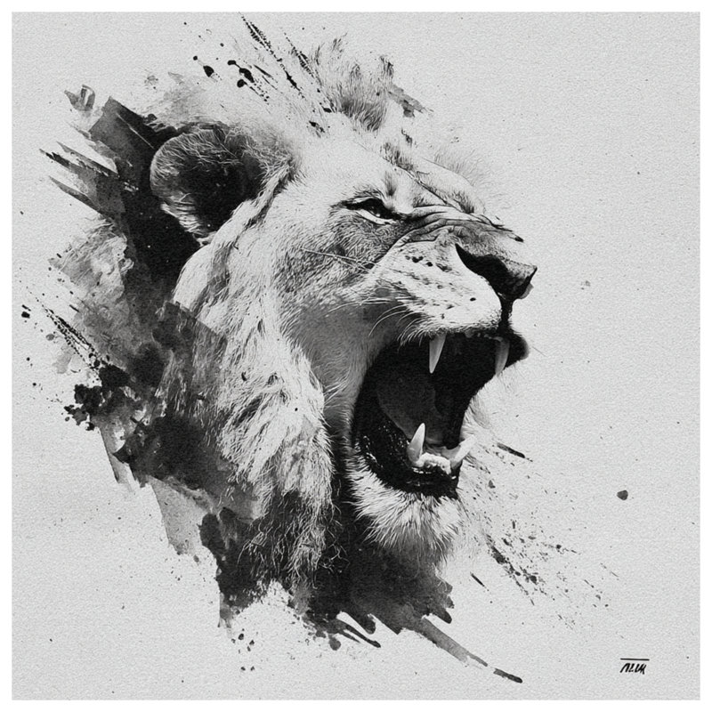 Édredon Roaring Lion Art, Très grand lit