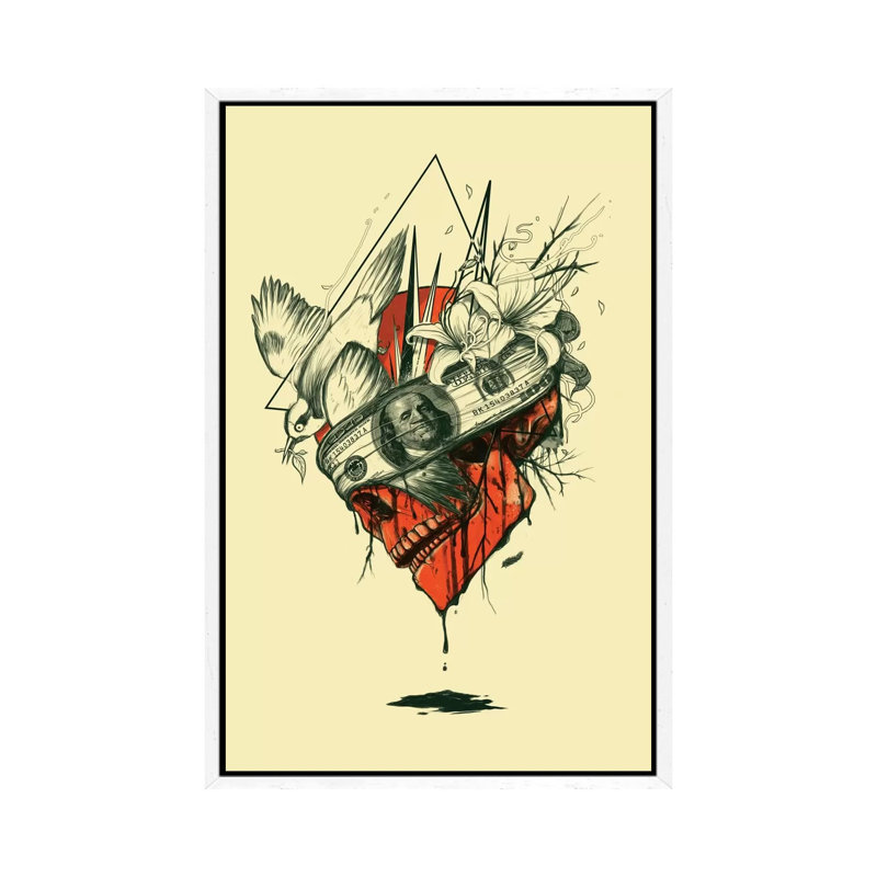 Blind by Nicebleed - Print on Canvas, White Framed, 152.4cm H x 101.6cm W x 3.81cm D