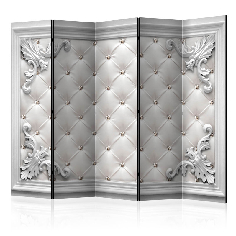 Lavanna 225cm W x 172cm H 5 - Panel Solid Wood Folding Room Divider