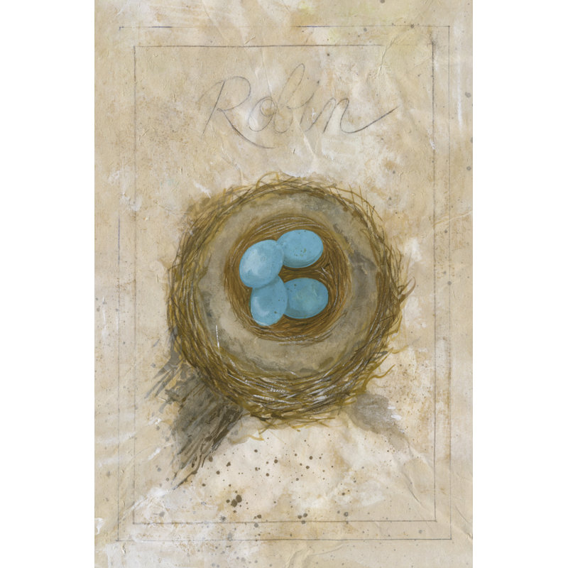Nest - Robin by Elissa Della-Piana - No Frame Rectangle Print on Canvas, 46cm H x 30cm W