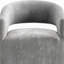 Fauteuil demi-tonneau en tissu texturé gris clair Ultear avec base piédestal sculptée et roulettes