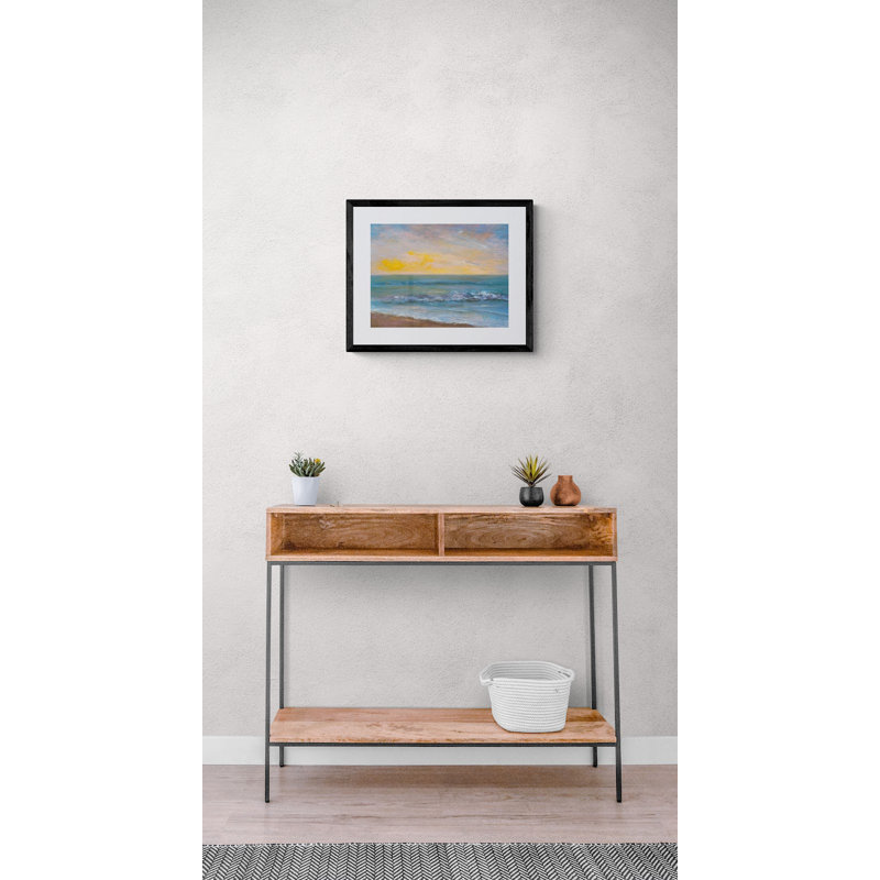 The Sun Went Down Like Honey Print by Dina Gardner, Black Framed Canvas, 19" H x 25" W x 2" D