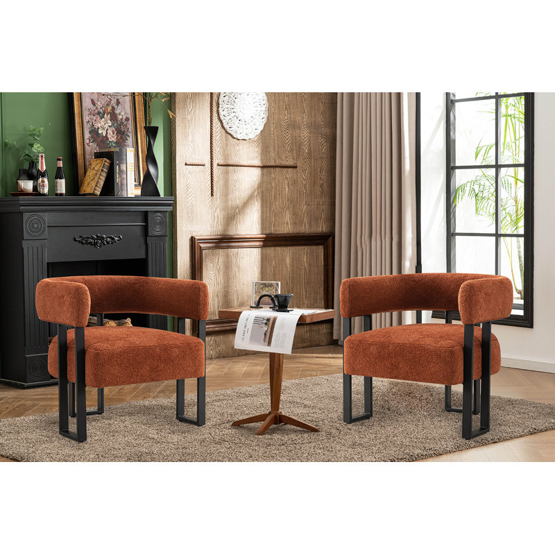 Fauteuil d'appoint à oreilles Macao, Orange brûlé