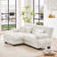 Canapé en chenille 2 places avec repose-pieds en tissu-1373551084