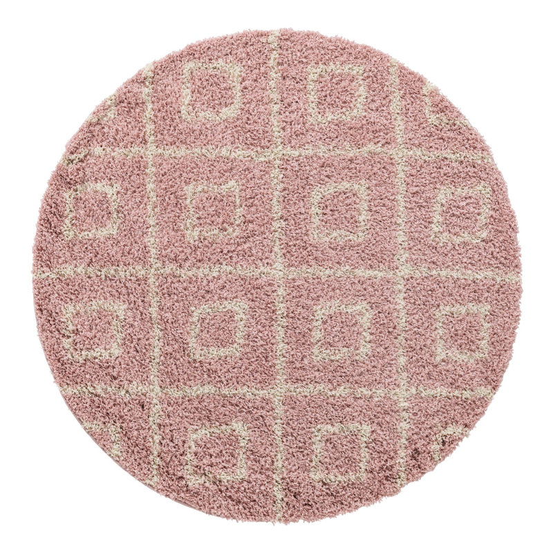 Geometric Indoor Rug, Round 5'3"