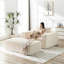 Fluffy Corduroy Chair With Removable Footrest, No Assembly, For Indoor Living Room Bedroom, Pillow Design Lounge Assembly Requirement, Sleeper Temptingly Constructed