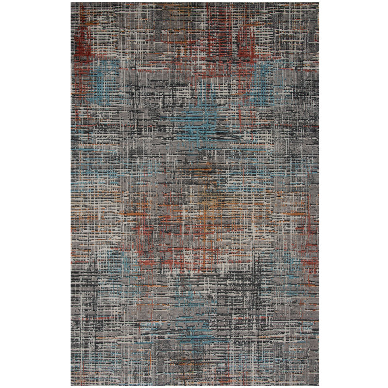 Tapis en laine tissé à la main / hybride, Rectangle de 5 pi x 8 pi