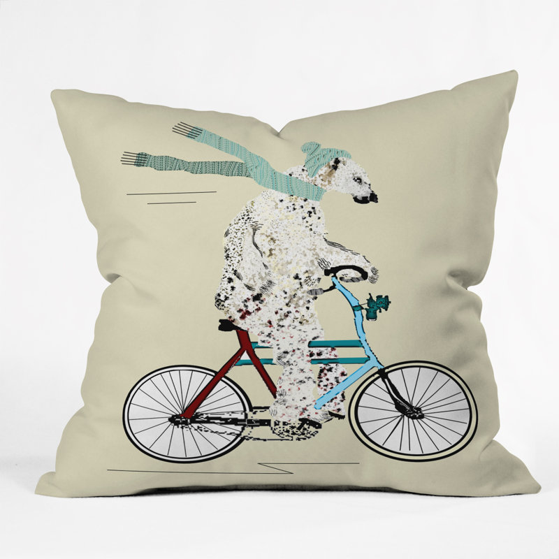 Coussin décoratif en jours polaire ours Brian Buckley, 16 po x 16 po