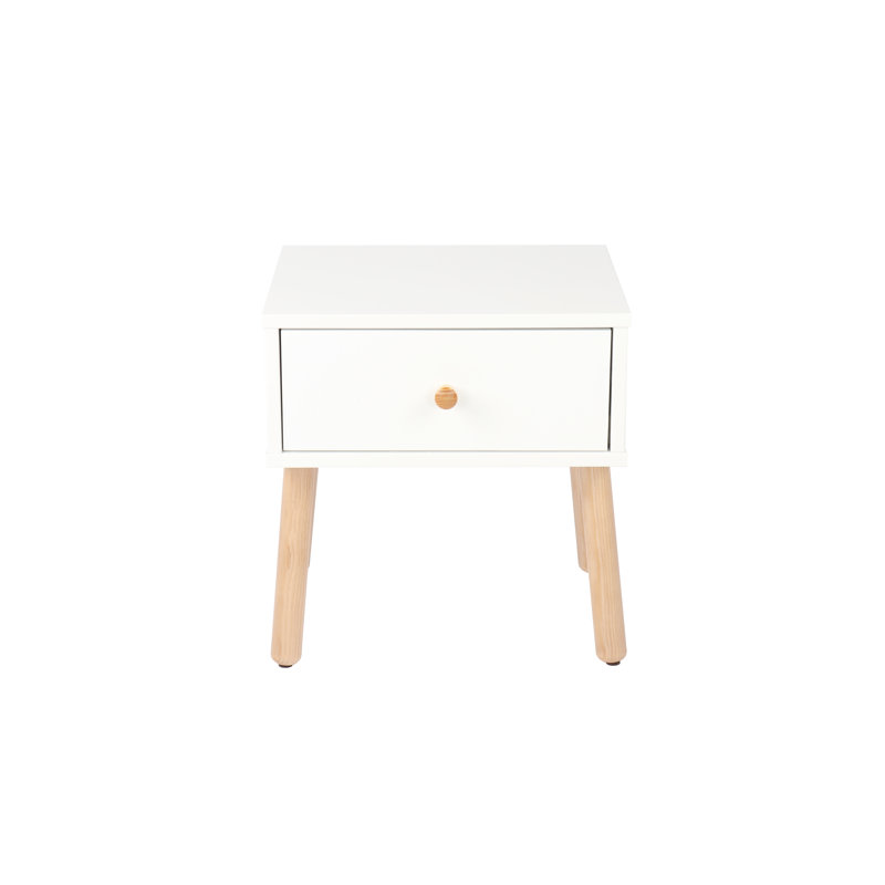 Aloysius 1 Drawer Solid Wood Nightstand