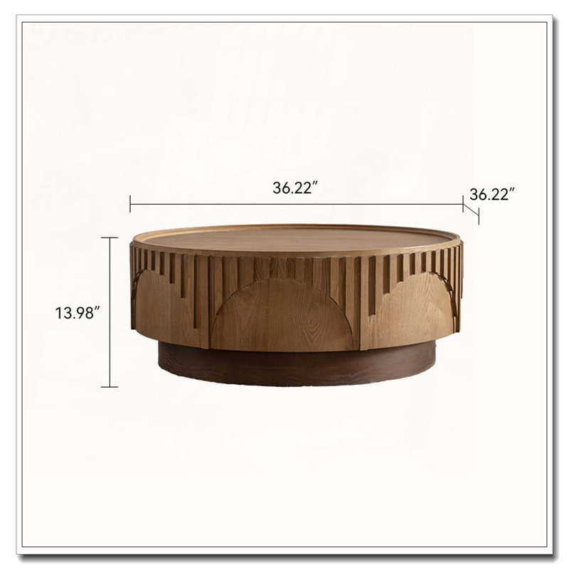 Table basse ronde avec piédestal robuste