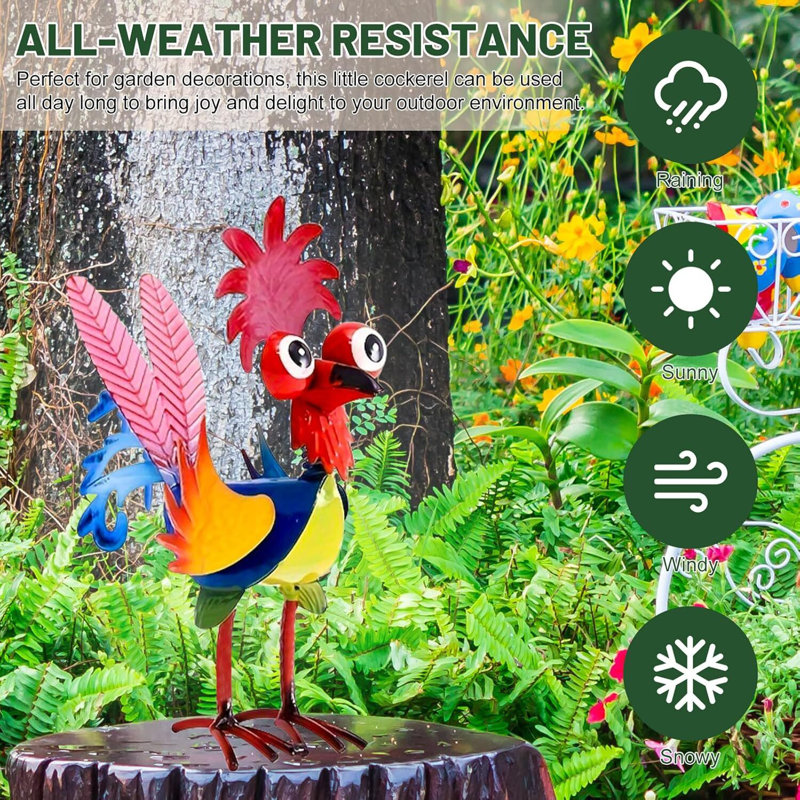 Statue de coq en métal pour les décorations de jardin