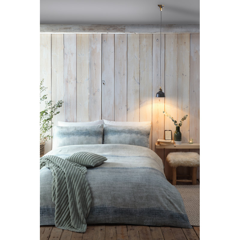 Anson Stripe Duvet Cover Set, Green, Single - 1 Standard Pillowcase
