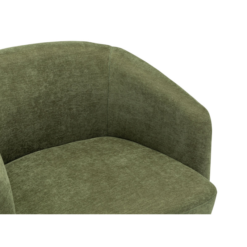 Fauteuil demi-tonneau pivotant moderne, chaises d'appoint avec base en bois pour le salon, tissu performance