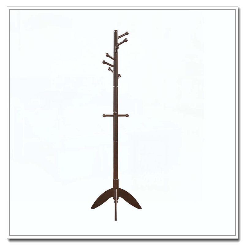 Portemanteau en bois massif, 11 crochets, Dark Brown