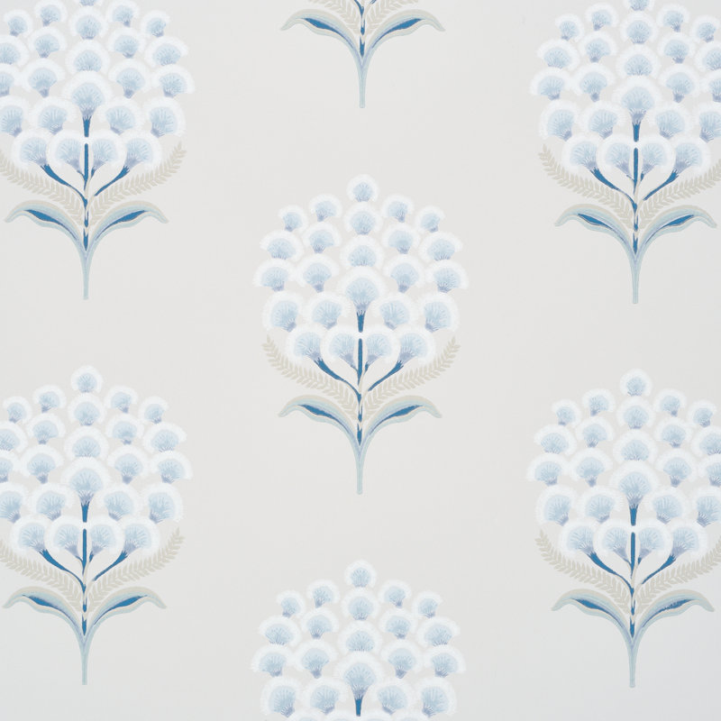 Aurelia Floral Non-Woven Wallpaper Roll, Porcelain