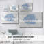 Toile tendue bleue et blanche avec poissons tropicaux-1728556583