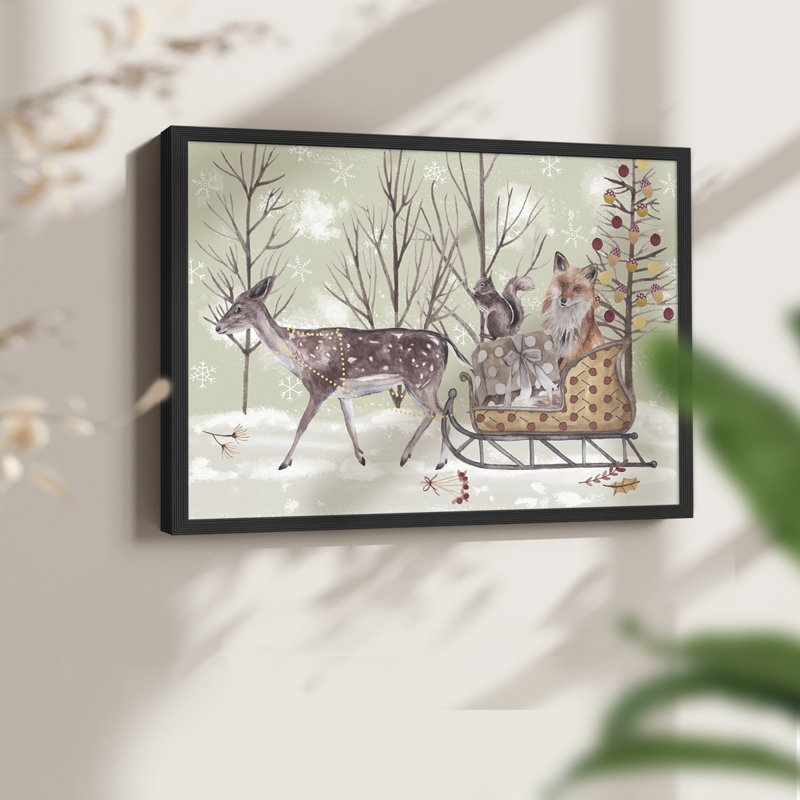 Collection Christmas Time, reproduction encadrée A, H 16 po x l 20 po, Noir, noir, noir, noir
