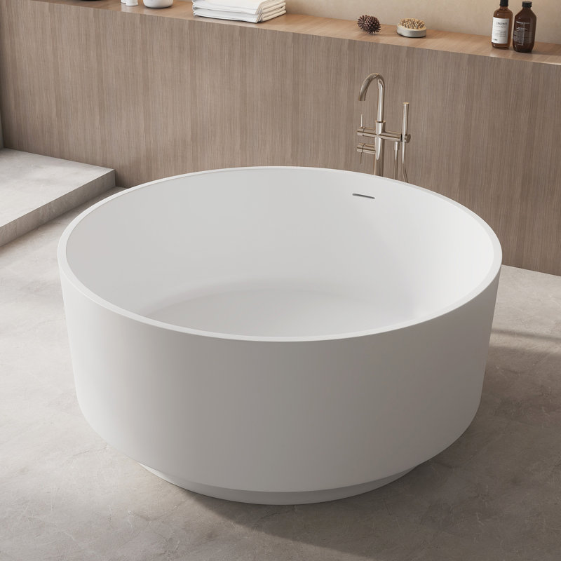 Fslefay 49'' Freestanding Bathtub Solid Surface Deep Soaking Tubs