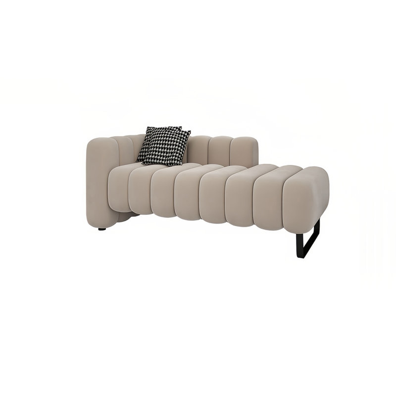 Banc rembourré en tissu, H 26,77 po x l 66,92 po x P 27,55 po
