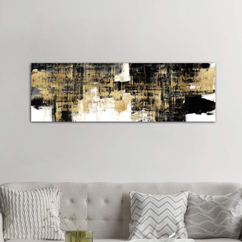 Amplified Gold On Black by Alex Wise - Wrapped Canvas Print, 182.88 cm H x 60.96 cm W